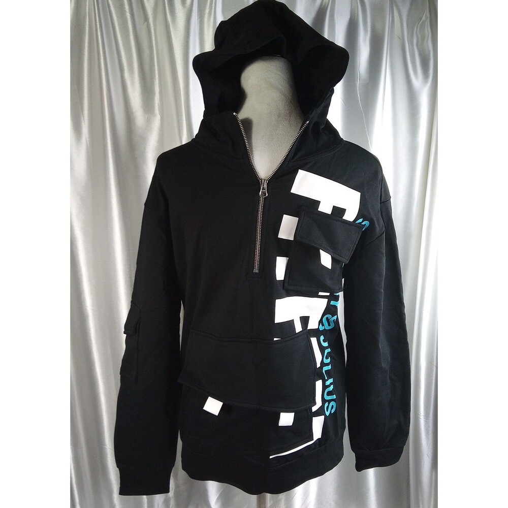 SHARNY & JULIUS BLACK TRACKSUIT SWEATSHIRT HOODIE SIZE XS